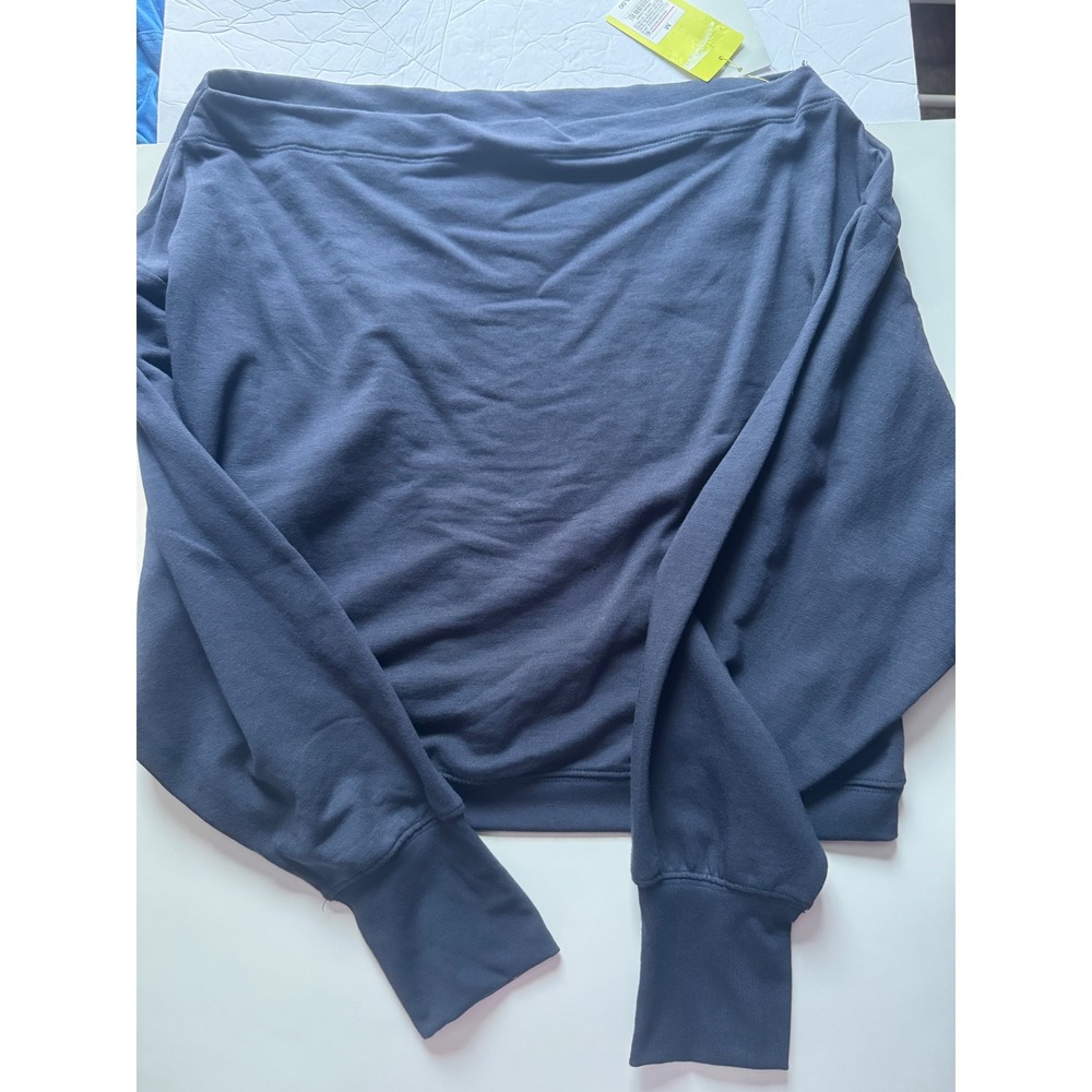 All in Motion Womens Crew Neck Sweatshirt Charming Blue Cropped Thumbholes M